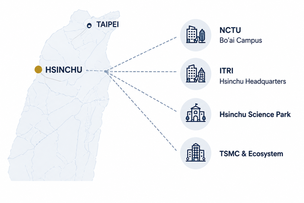 By the 1980s, Hsinchu had emerged as the center of Taiwan’s growing high-tech and semiconductor industries, bringing together academia, research, and manufacturing.
