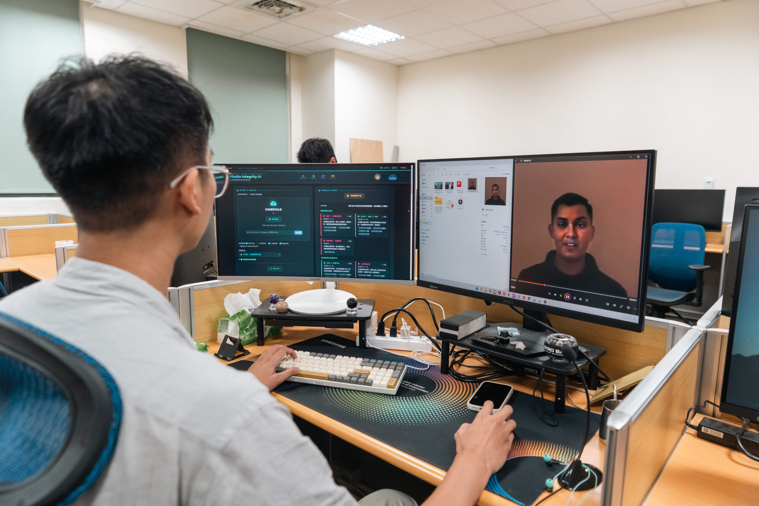 NYCU researchers examine video content using the Co-Insight AI Eye II media forensics platform.